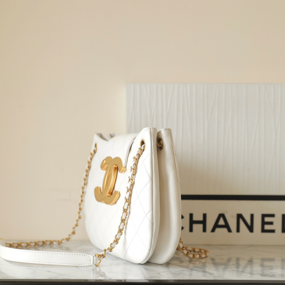 高仿Chanel*24C系列AS4609圓挎包白色大號免檢版