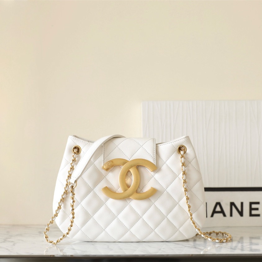 高仿Chanel*24C系列AS4609圓挎包白色大號免檢版