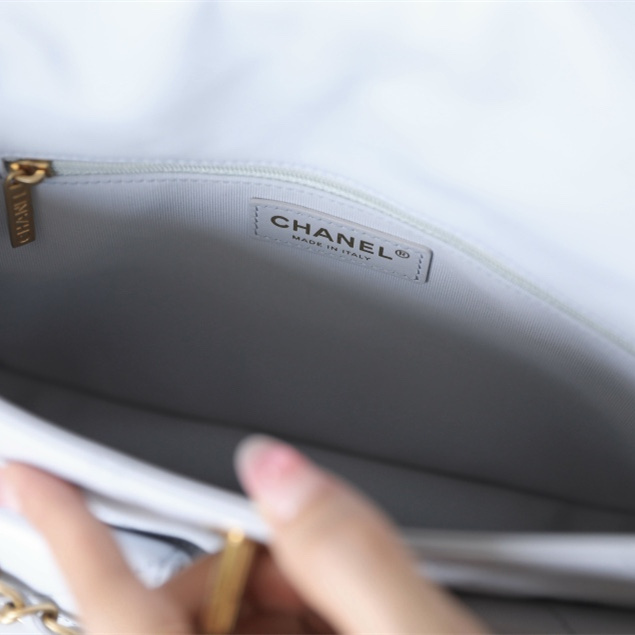 高仿Chanel*24P系列AS4743夾層郵差包灰色小號免檢版