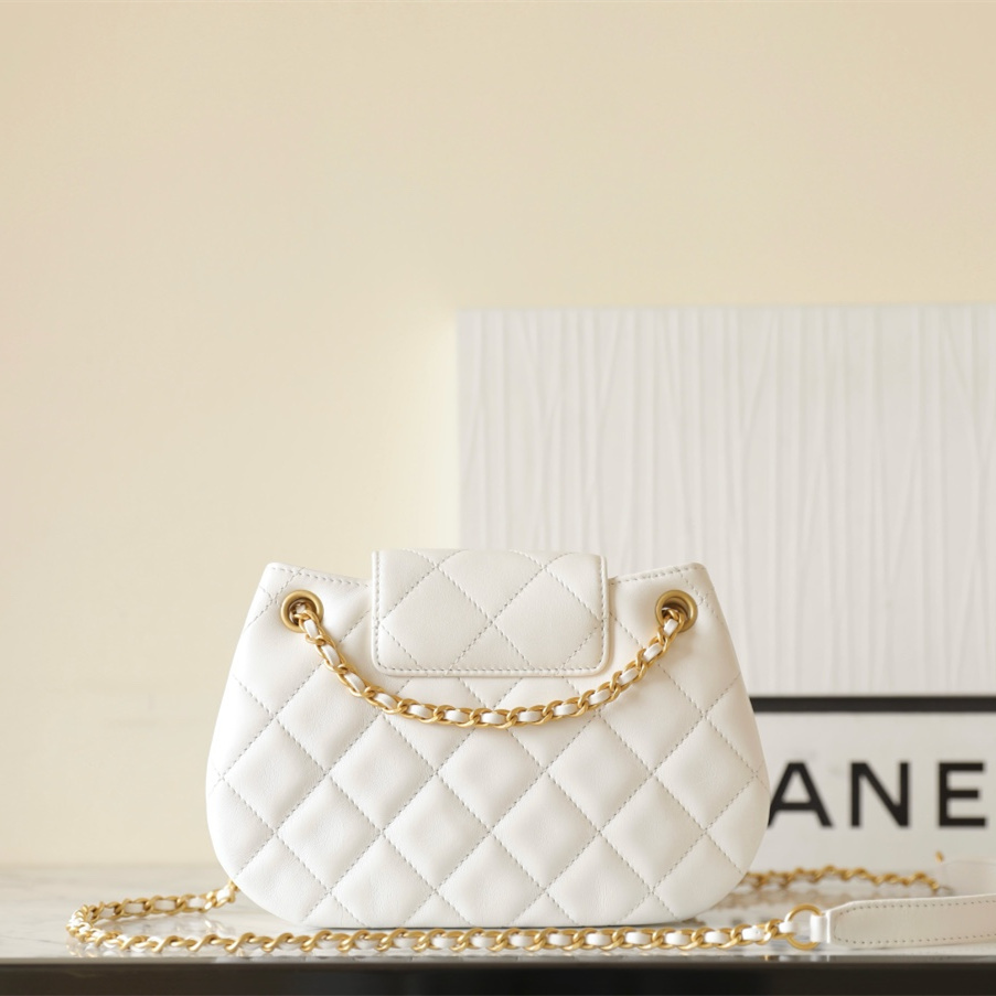高仿Chanel*24C系列AS4609圓挎包白色小號免檢版