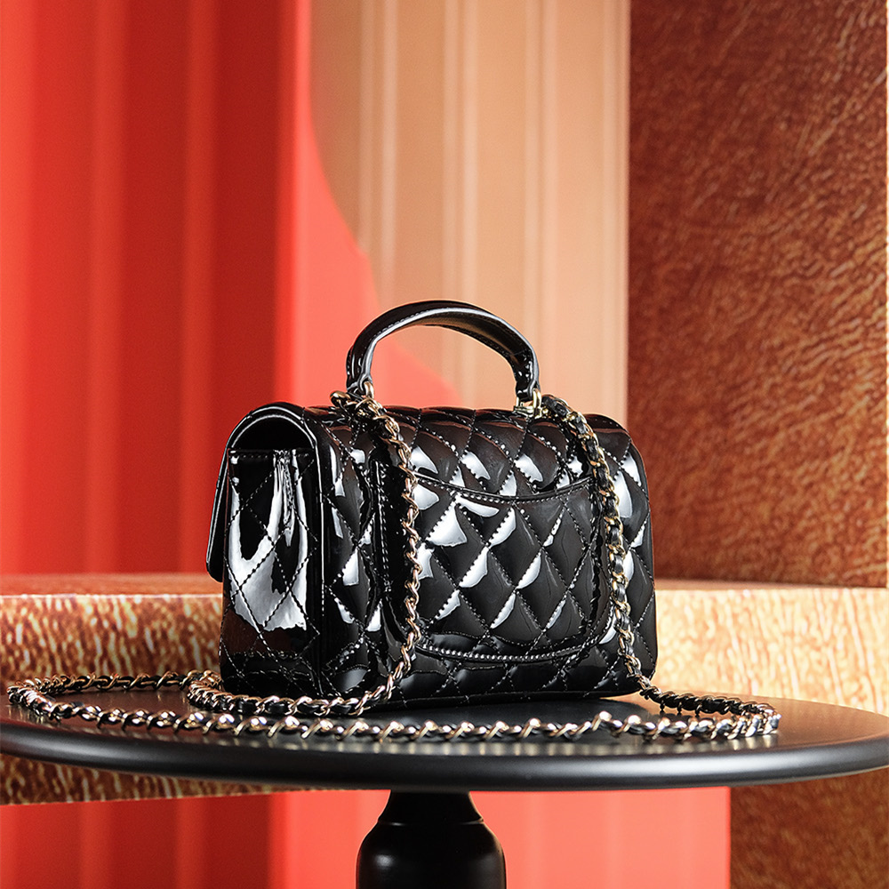 高仿Chanel*24K系列AS2431小牛皮漆面黑色免檢版