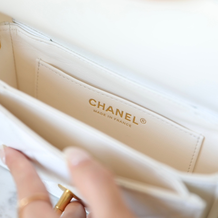 高仿Chanel*24K系列AS03002手柄口蓋包Mini牛皮免檢版