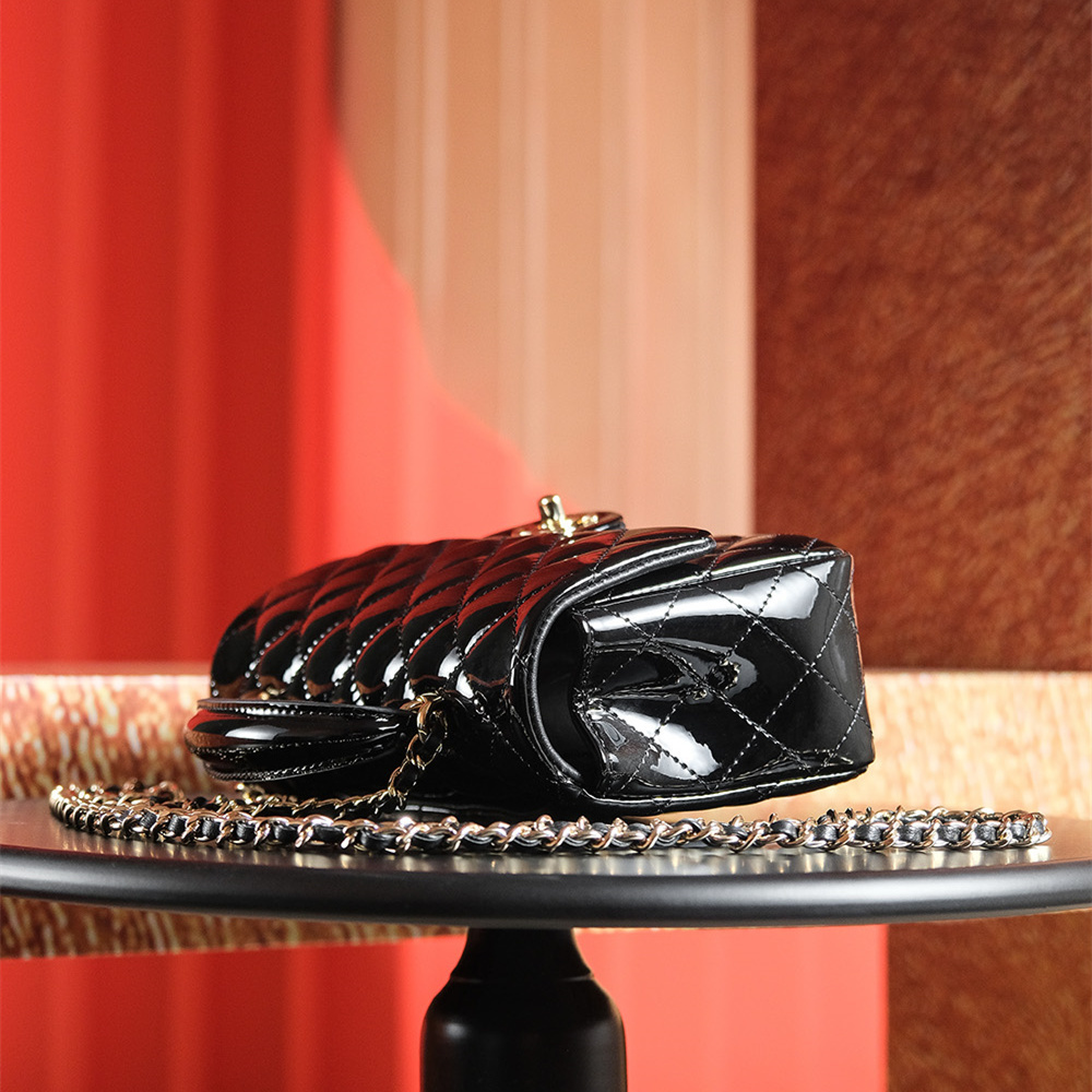 高仿Chanel*24K系列AS2431小牛皮漆面黑色免檢版