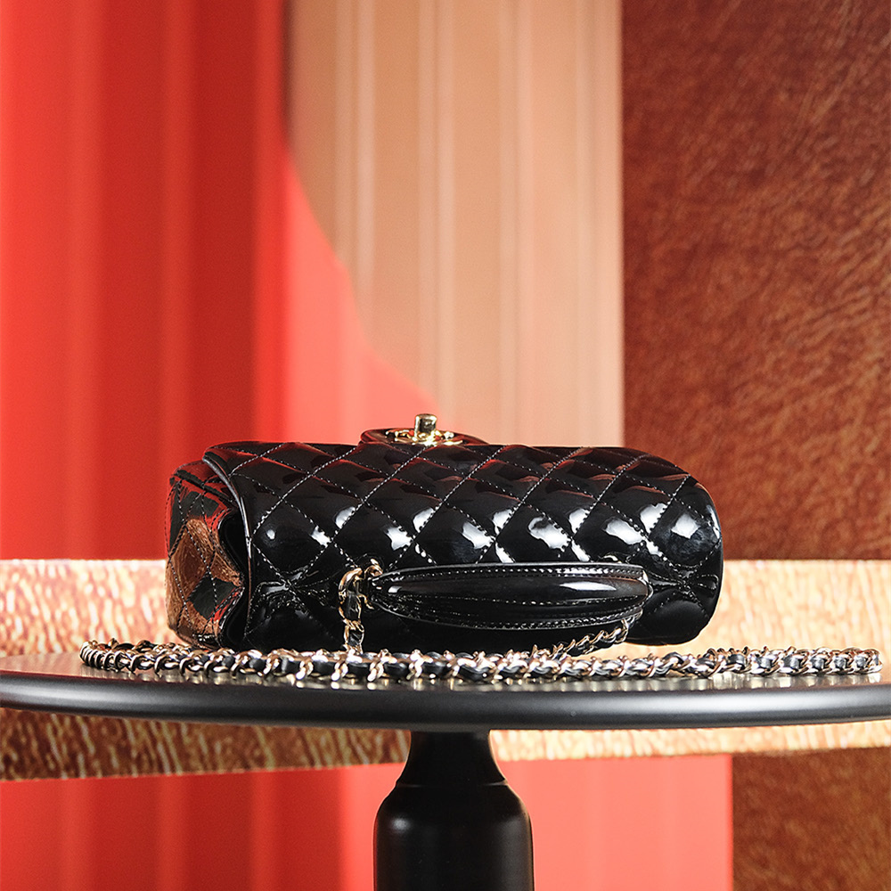 高仿Chanel*24K系列AS2431小牛皮漆面黑色免檢版