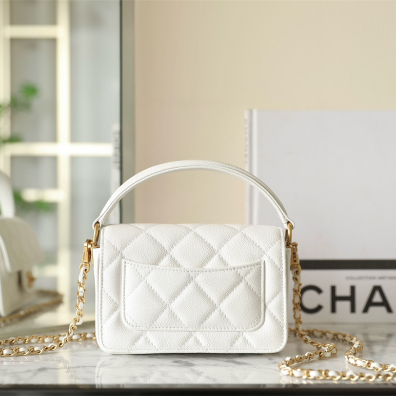 高仿Chanel*24K系列AS03002手柄口蓋包Mini牛皮免檢版