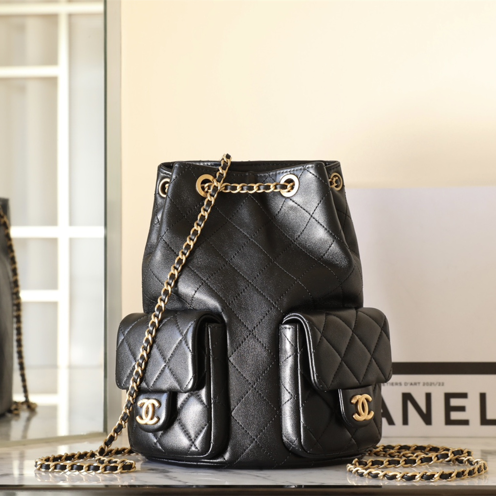 高仿Chanel*25C系列AS5310小羊皮雙肩袋免檢版