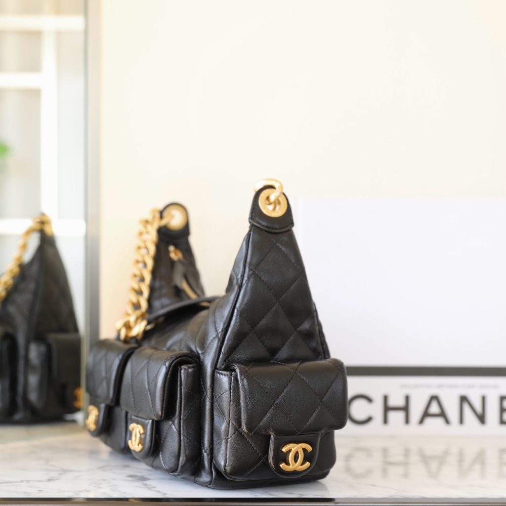 高仿Chanel*25C系列AS5339Hobo手提單肩袋小羊皮小號免檢版