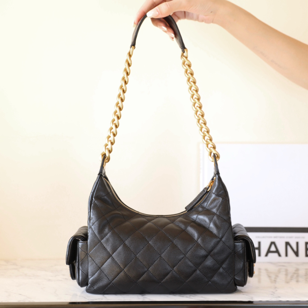高仿Chanel*25C系列AS5339Hobo手提單肩袋小羊皮小號免檢版