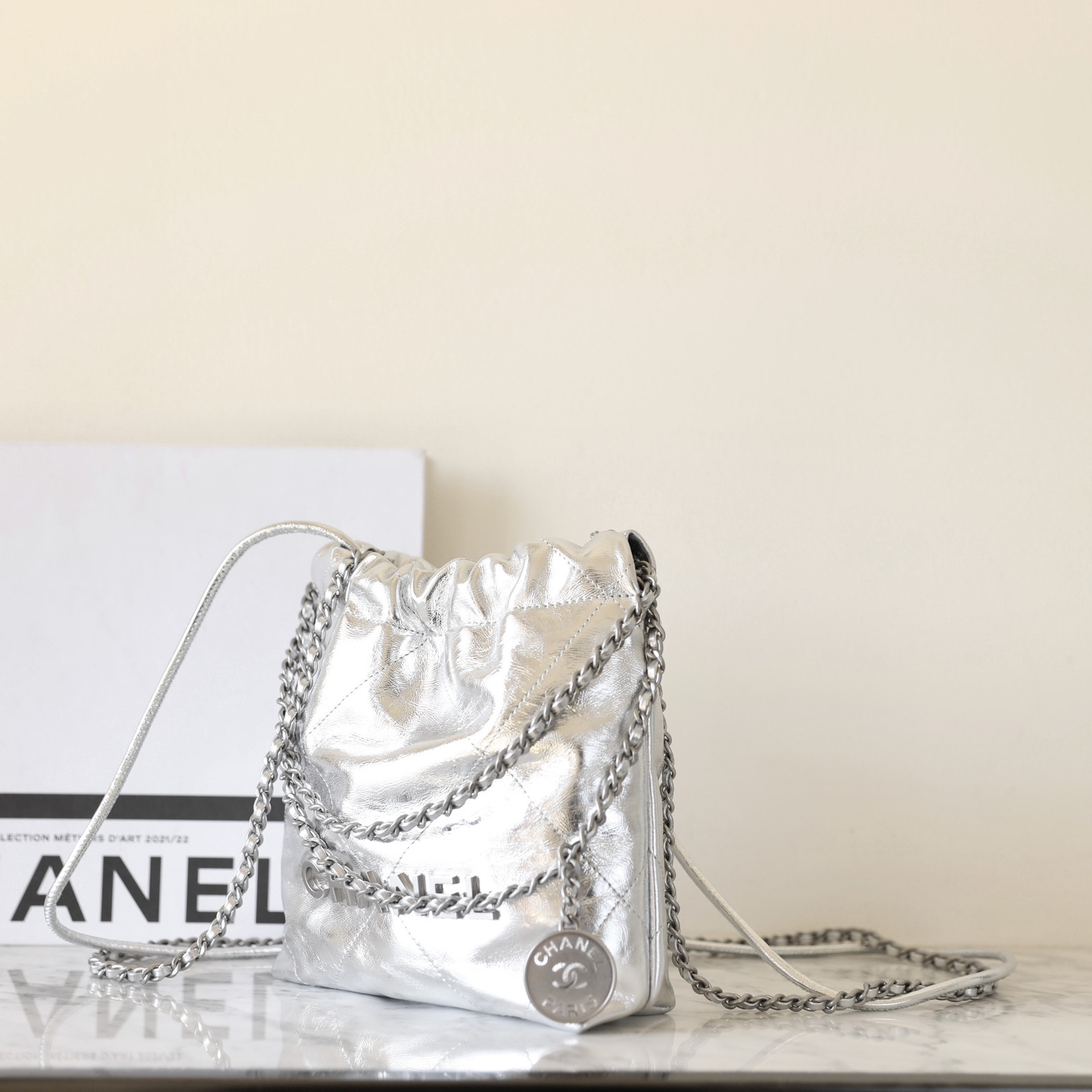 高仿Chanel*25C系列AS3980新款牛皮22Bag手袋Mini免檢版