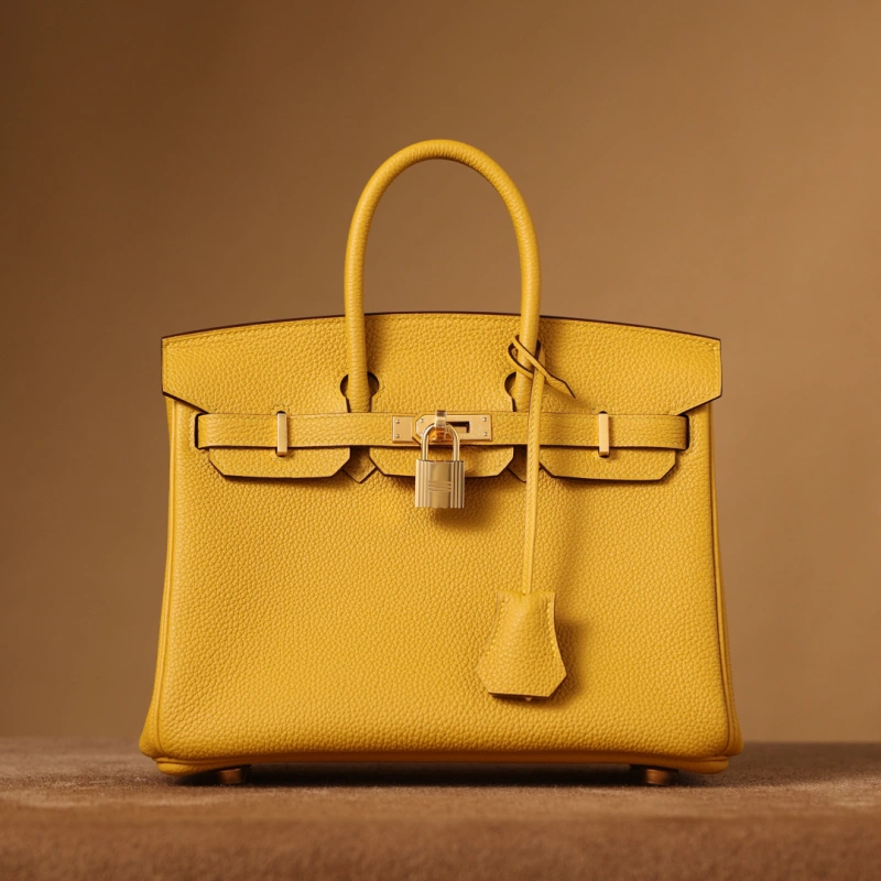 高仿Hermes*Birkin25Togo牛皮琥珀黃金扣/純手工