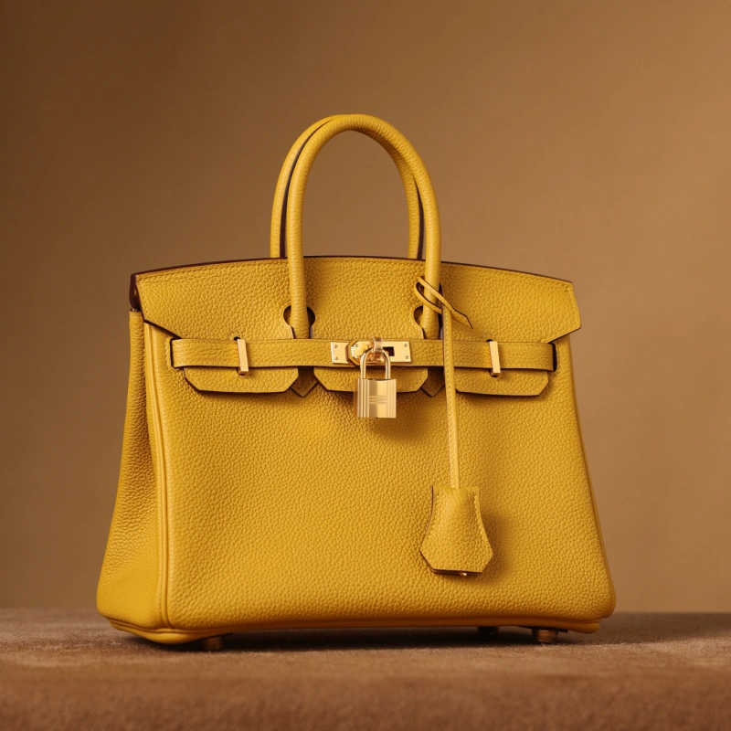 高仿Hermes*Birkin25Togo牛皮琥珀黃金扣/純手工