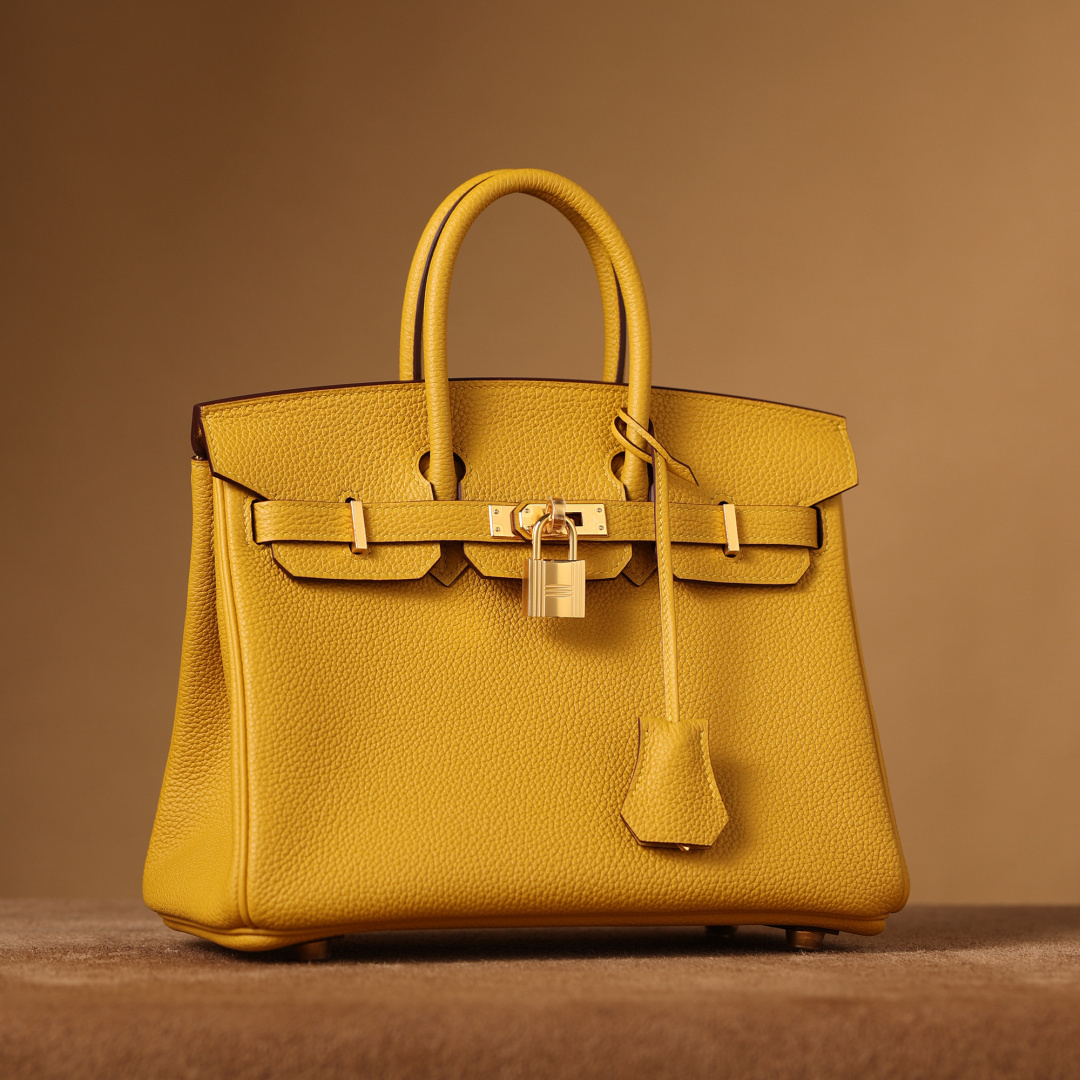 高仿Hermes*Birkin25Togo牛皮琥珀黃金扣/純手工
