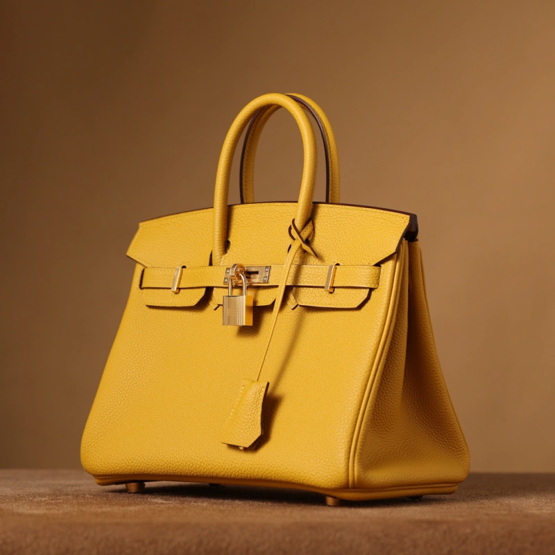 高仿Hermes*Birkin25Togo牛皮琥珀黃金扣/純手工