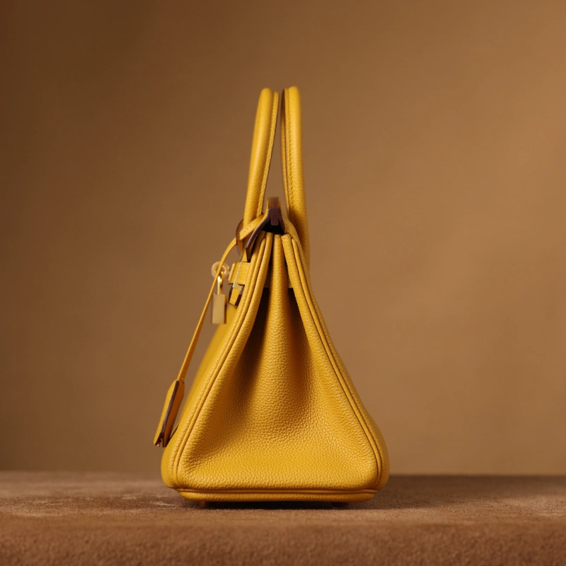 高仿Hermes*Birkin25Togo牛皮琥珀黃金扣/純手工