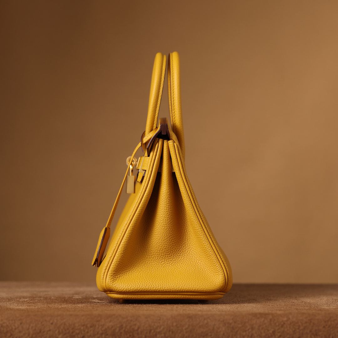高仿Hermes*Birkin25Togo牛皮琥珀黃金扣/純手工