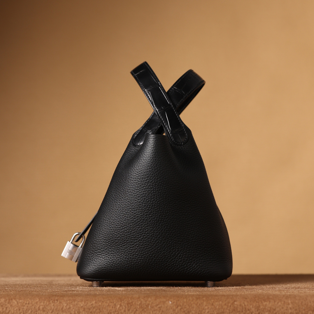 高仿Hermes*PicotinLock18黑色銀扣免檢版