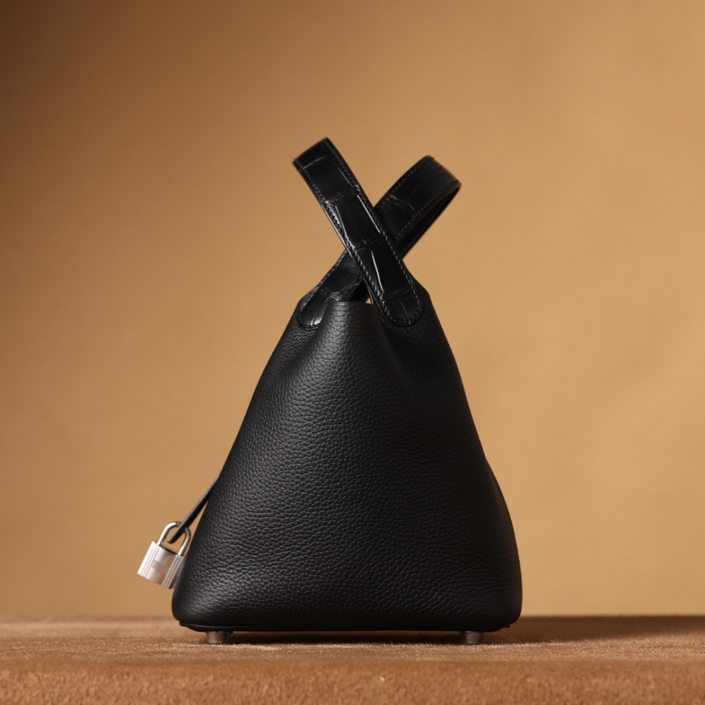 高仿Hermes*PicotinLock18黑色銀扣免檢版