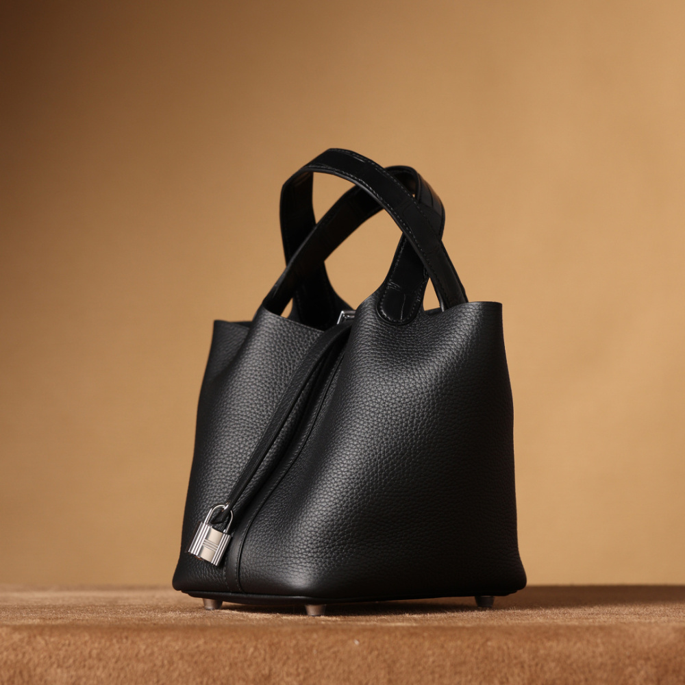 高仿Hermes*PicotinLock18黑色銀扣免檢版