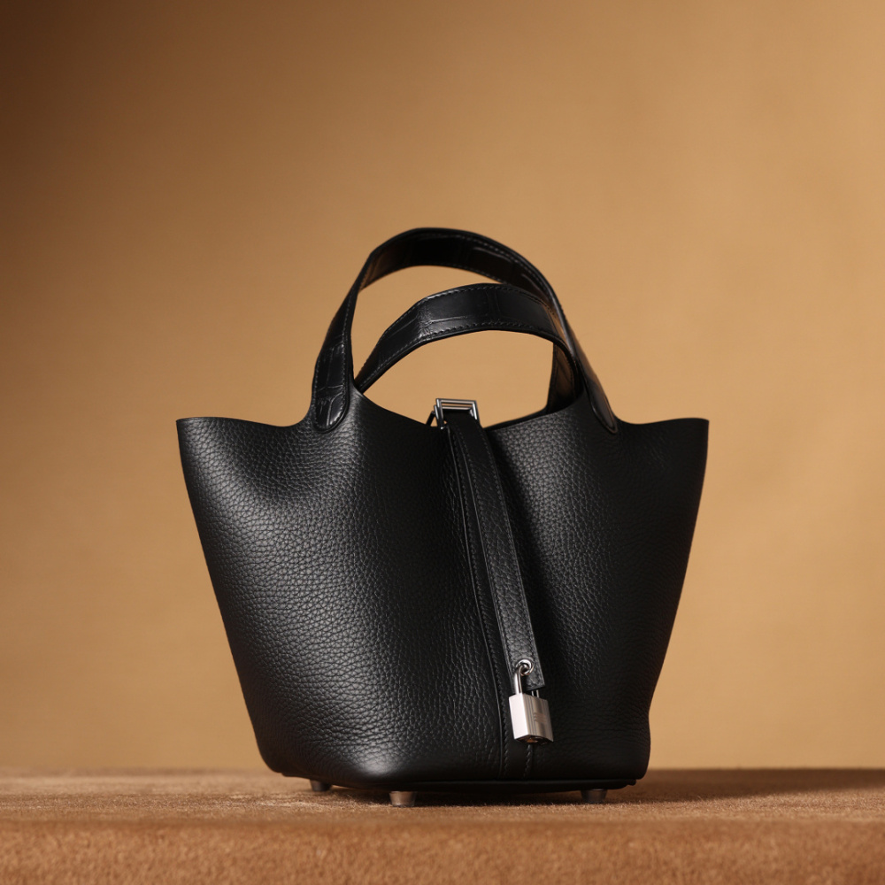 高仿Hermes*PicotinLock18黑色銀扣免檢版