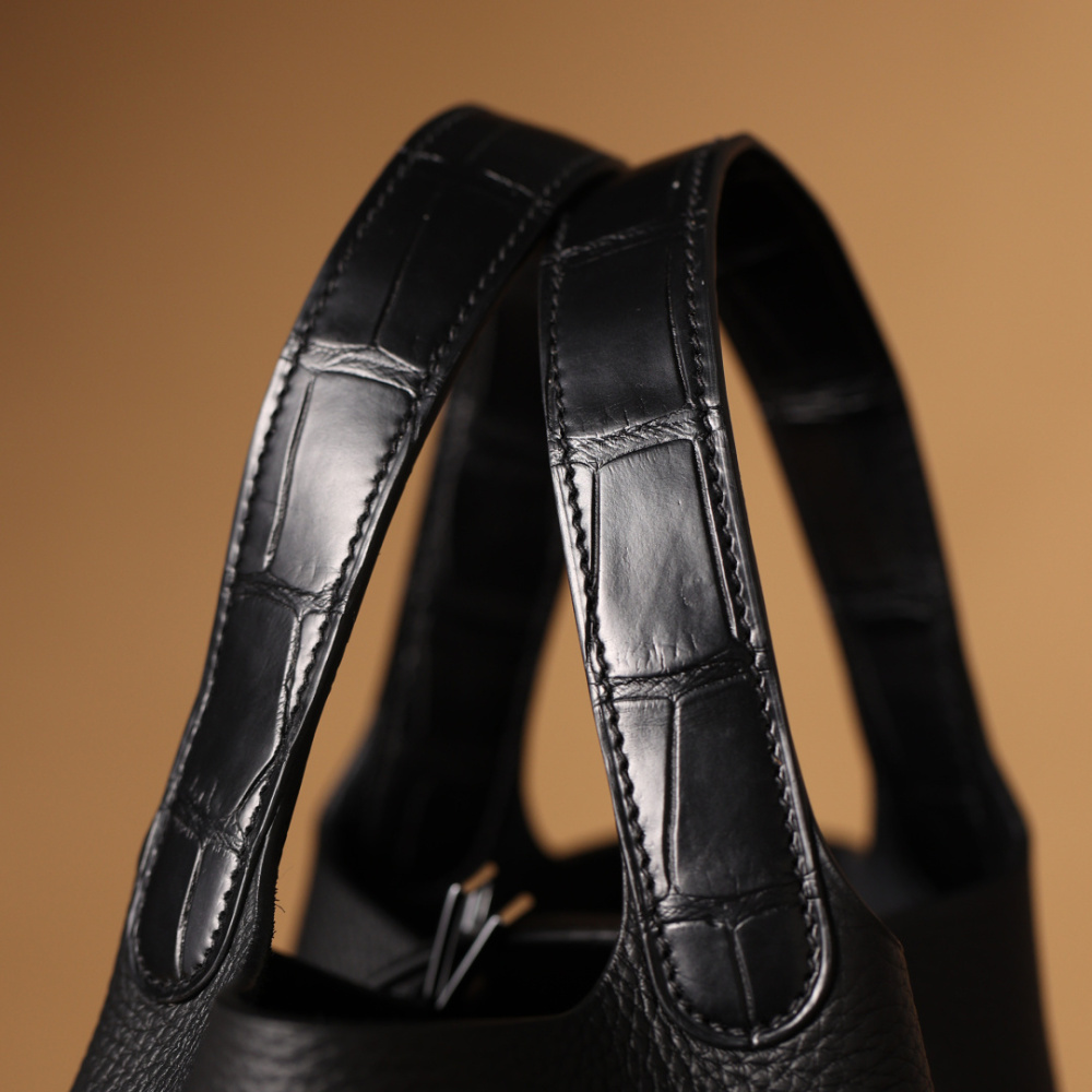 高仿Hermes*PicotinLock18黑色銀扣免檢版