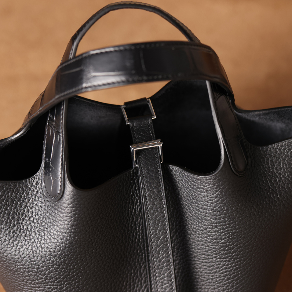 高仿Hermes*PicotinLock18黑色銀扣免檢版