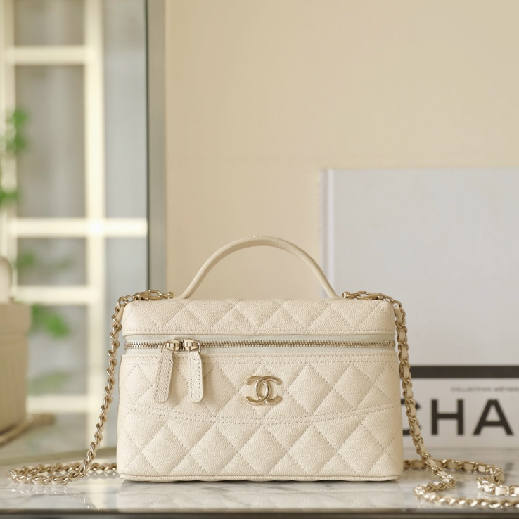 高仿Chanel*25C系列AP4407新款盒子包米色免檢版