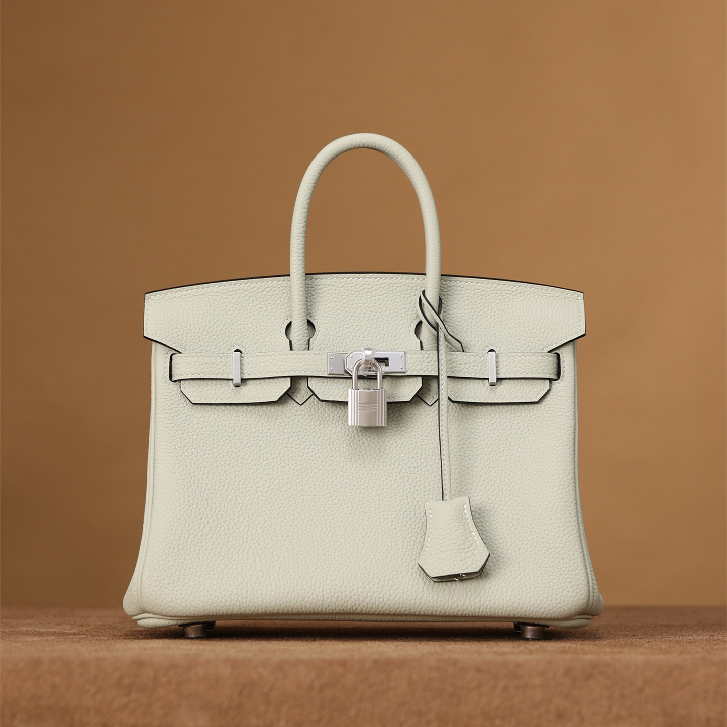 高仿Hermes*Birkin25Togo牛皮水晶灰銀扣/純手工