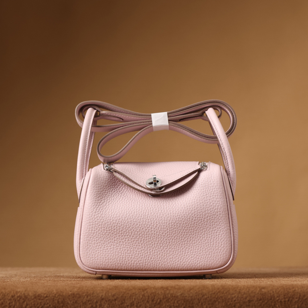 高仿Hermes*Lindy19TC牛皮夢幻紫銀扣/純手工