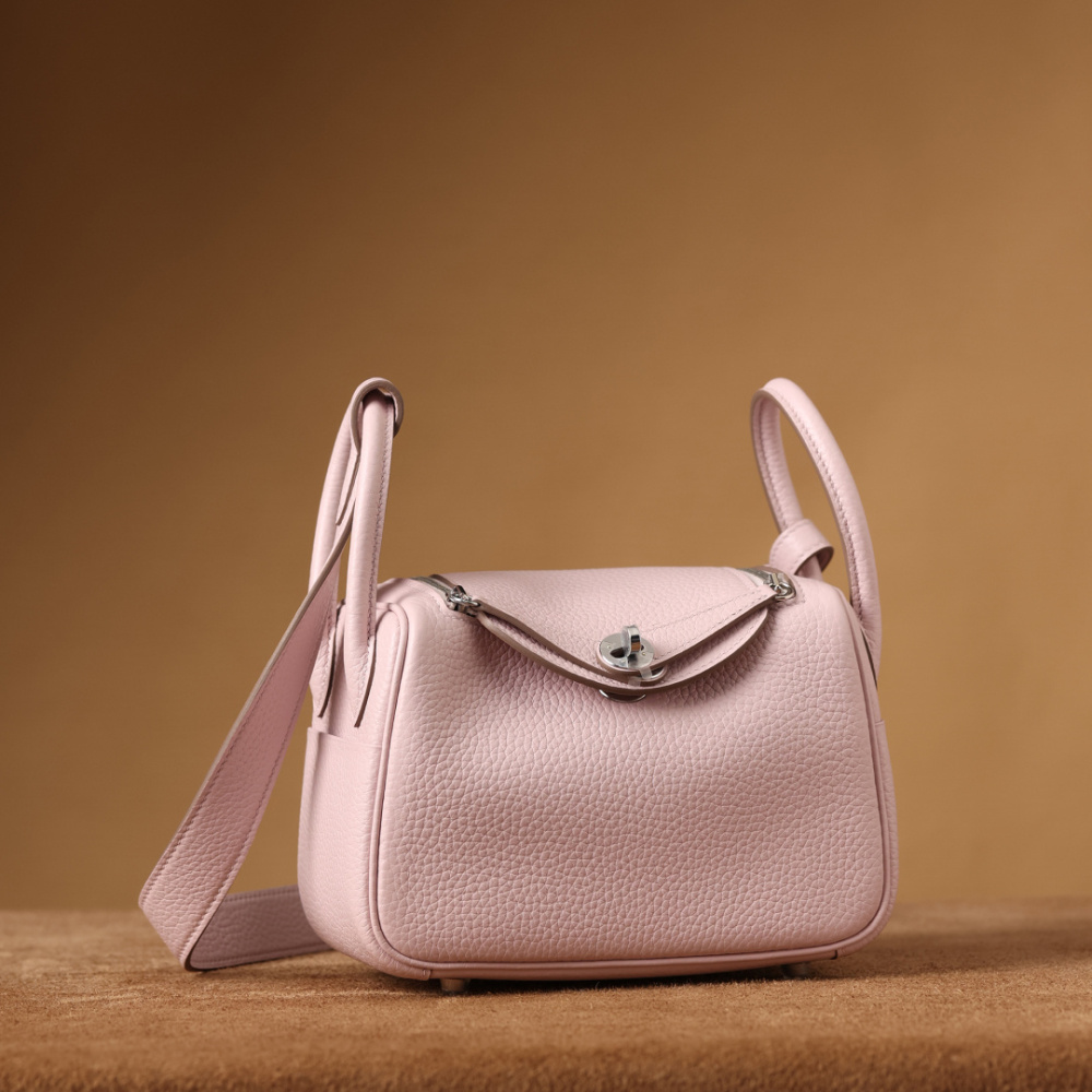 高仿Hermes*Lindy19TC牛皮夢幻紫銀扣/純手工
