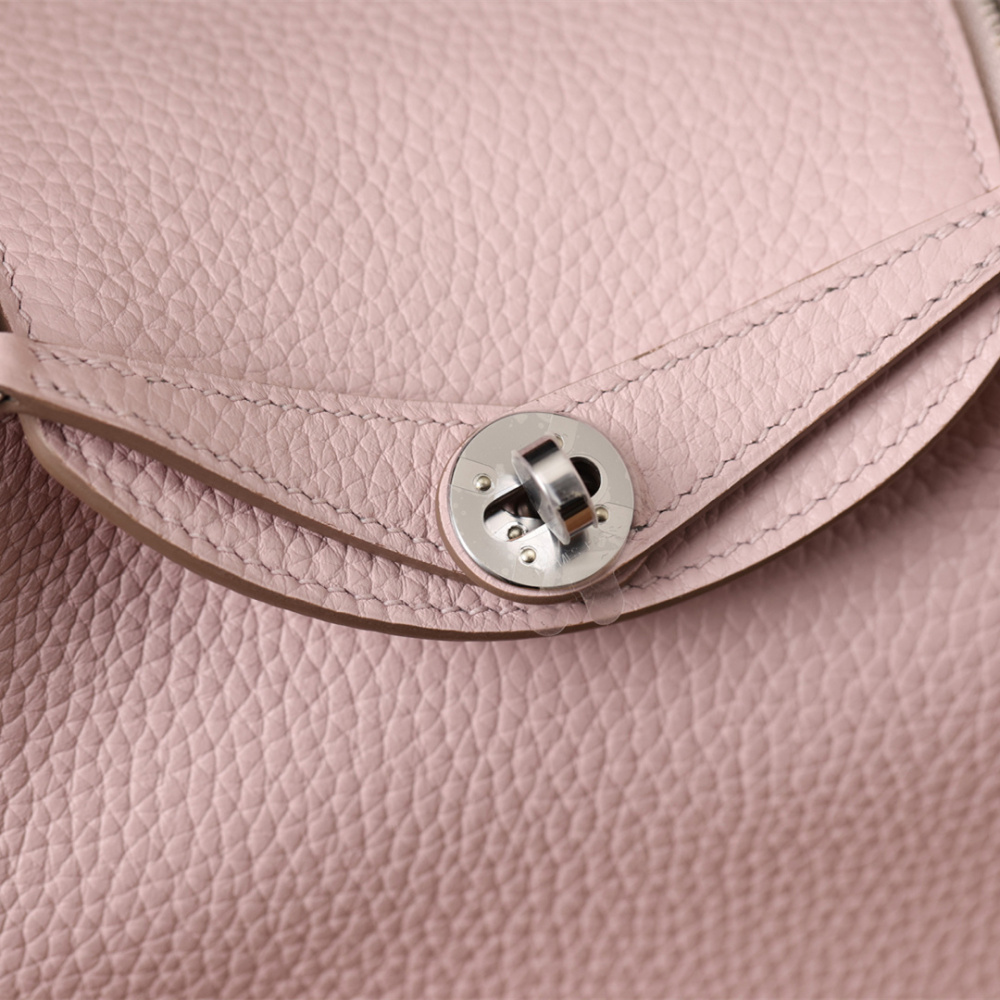 高仿Hermes*Lindy19TC牛皮夢幻紫銀扣/純手工