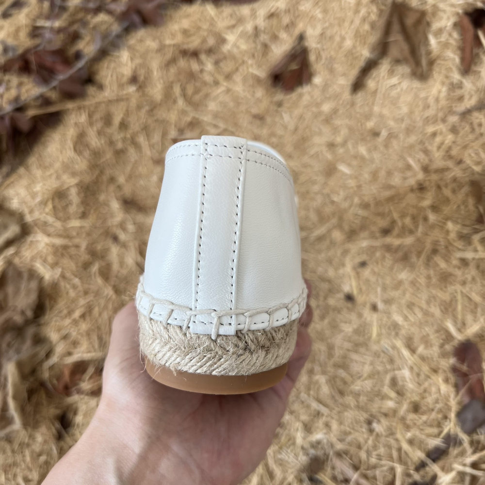高仿YSL/聖羅蘭*4848900小羊皮漁夫鞋白色金扣免檢版