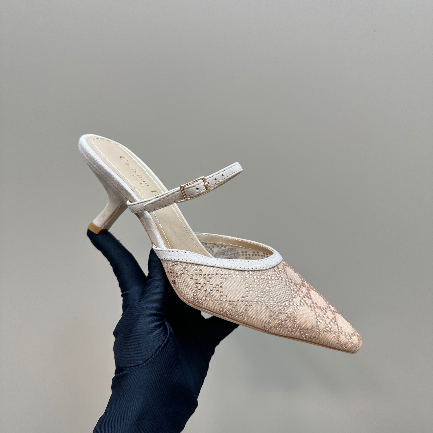 高仿Dior*Capture系列KCV299尖頭塔扣高踭鞋6.5CM裸色免檢版