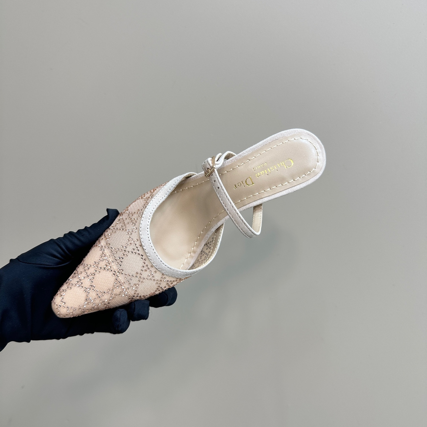 高仿Dior*Capture系列KCV299尖頭塔扣高踭鞋6.5CM裸色免檢版