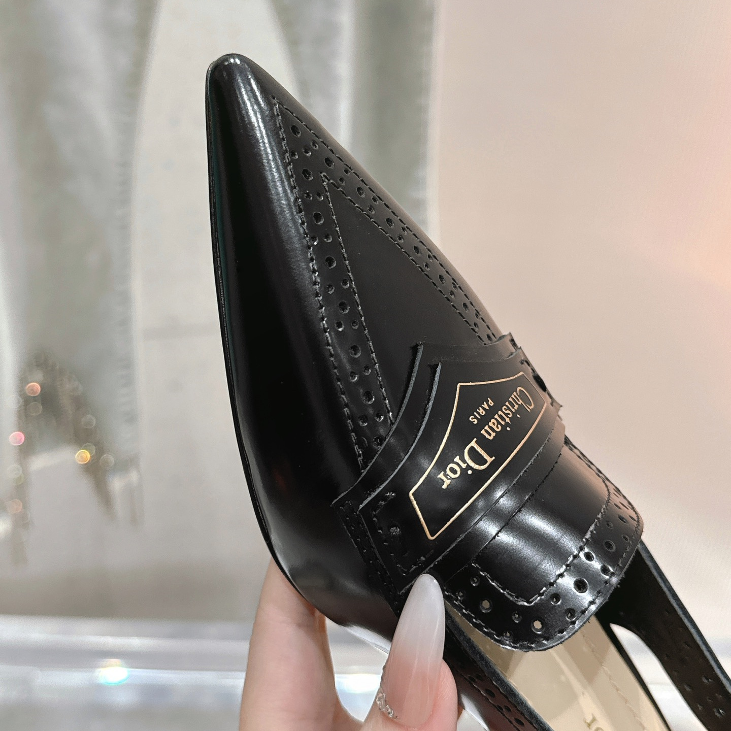 高仿Dior*Boy系列KCP160走秀款尖頭高踭單鞋4CM黑色免檢版