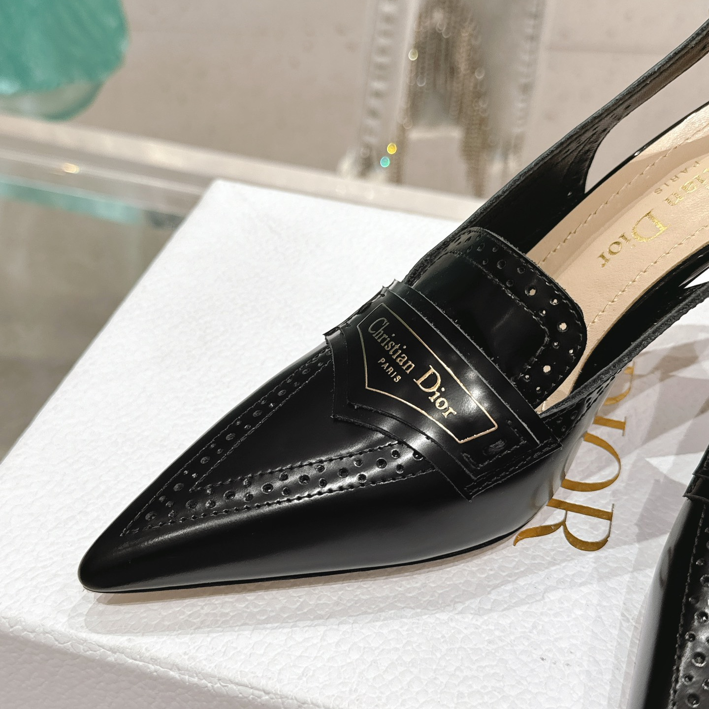 高仿Dior*Boy系列KCV180走秀款尖頭高踭單鞋8CM黑色免檢版