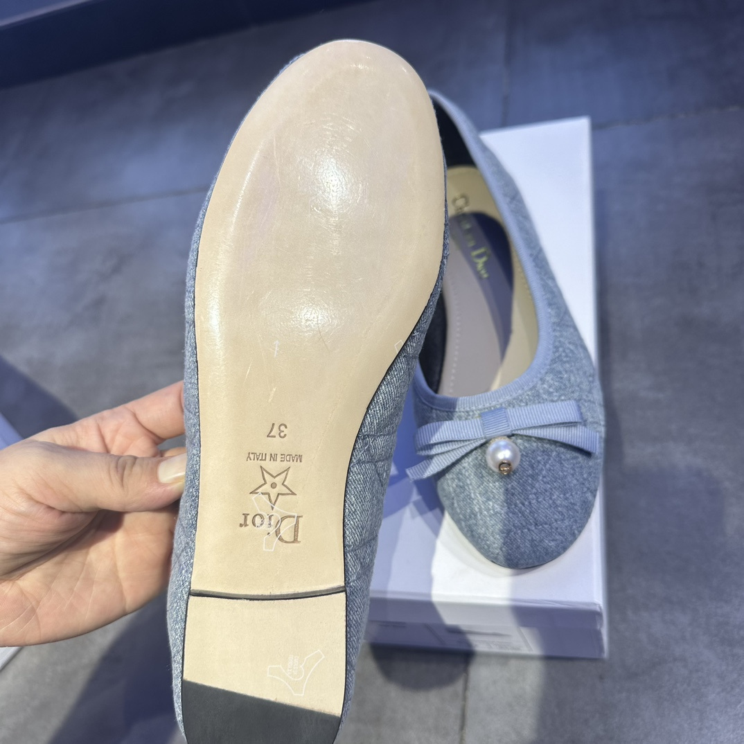 高仿Dior*Ballet系列KCB940圓頭套腳休閒單鞋藍色免檢版