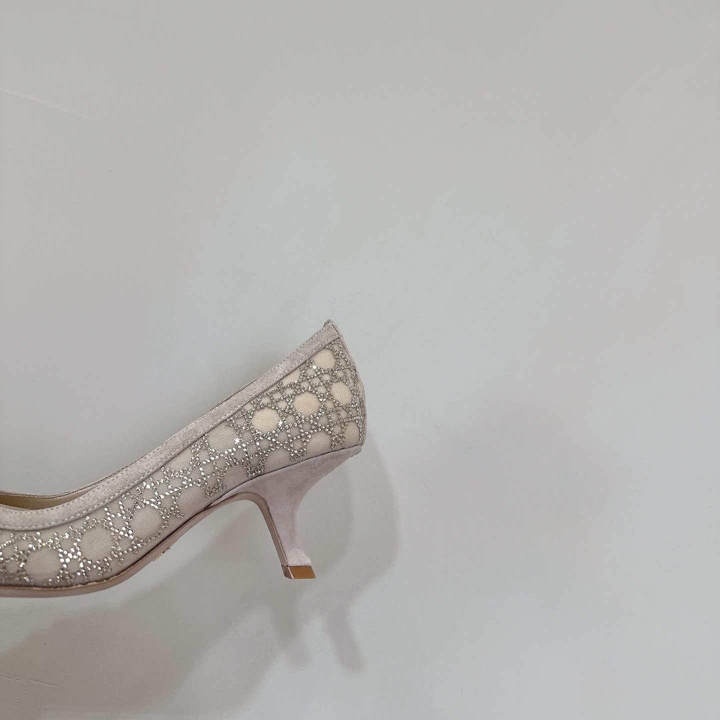 高仿Dior*Capture系列KDH305尖頭燙鑽高踭鞋6.5CM膚色免檢版