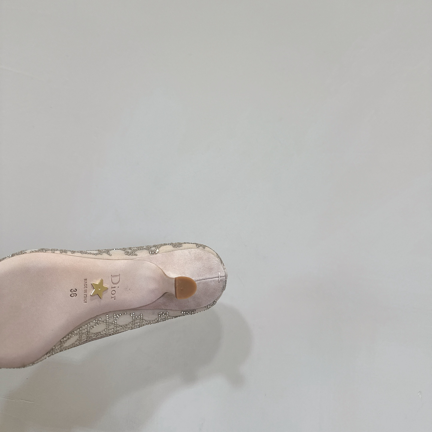 高仿Dior*Capture系列KDH305尖頭燙鑽高踭鞋6.5CM膚色免檢版