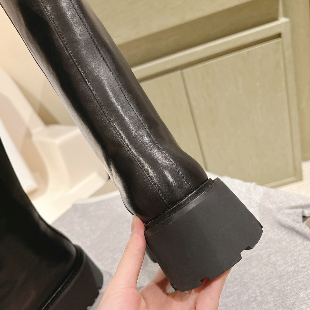 高仿Celine*354233492厚底高筒靴牛皮黑色免檢版