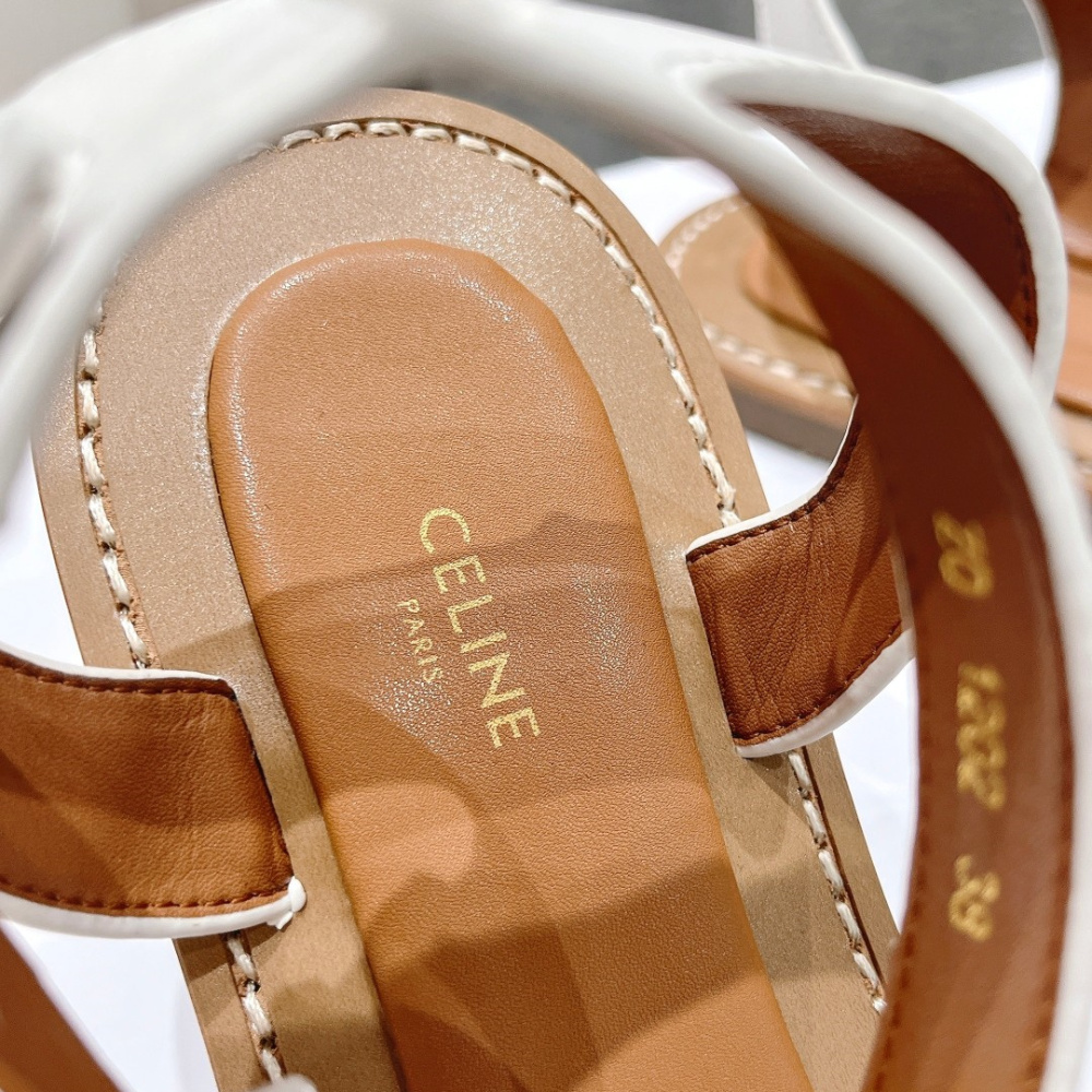 高仿Celine*357932352圓頭露趾涼鞋紅色免檢版