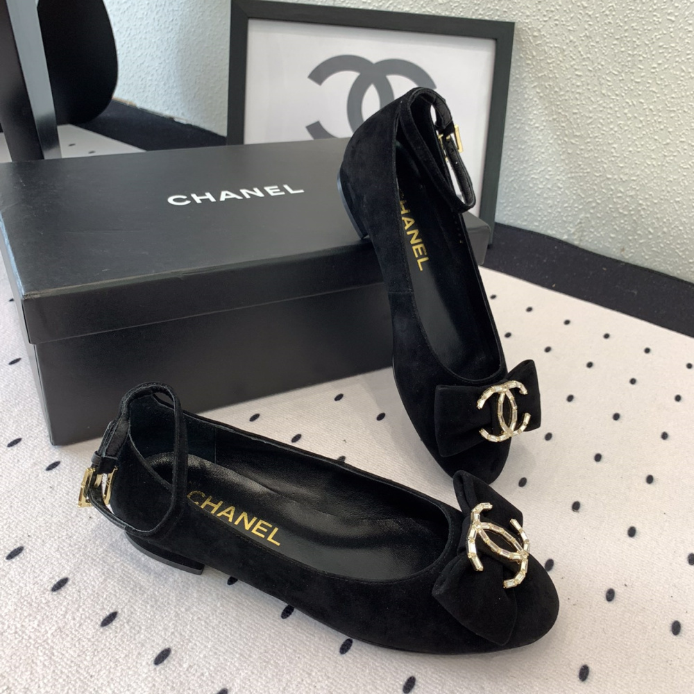 高仿Chanel*24K系列G46022B絲絨塔扣瑪麗珍鞋黑色免檢版