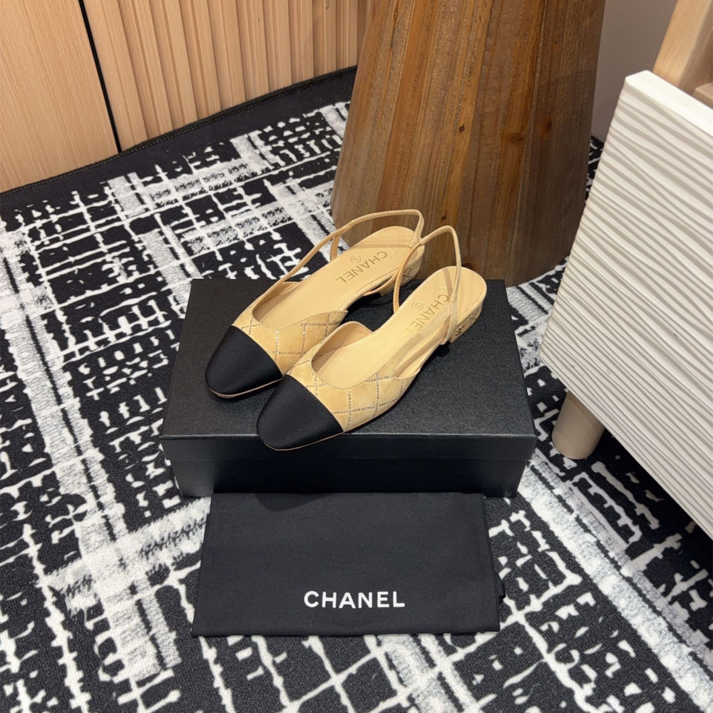 高仿Chanel*25C系列G31330小羊皮休閒平底鞋黃色2CM免檢版