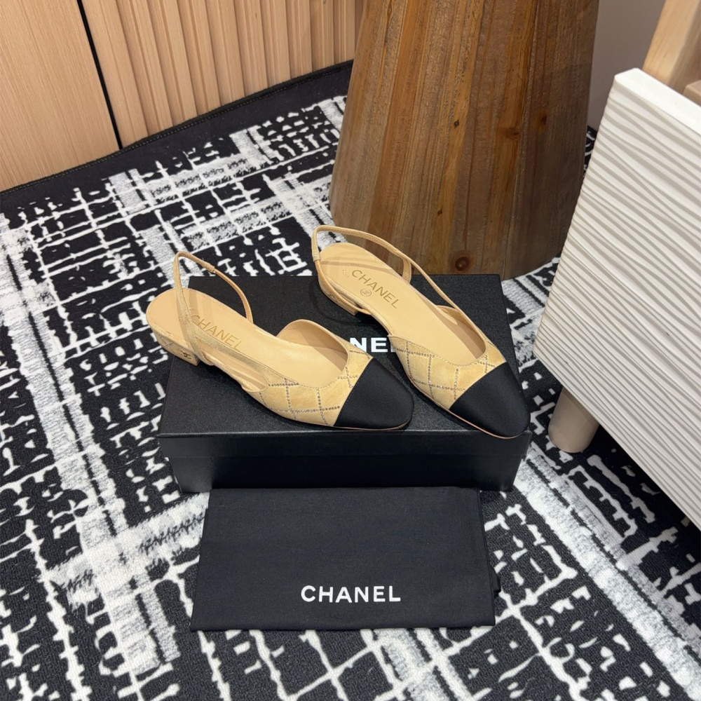 高仿Chanel*25C系列G31330小羊皮休閒平底鞋黃色2CM免檢版