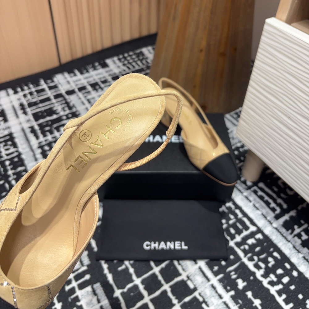 高仿Chanel*25C系列G31320小羊皮休閒單鞋黃色2CM免檢版
