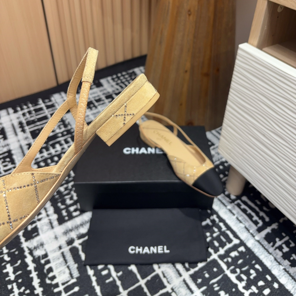高仿Chanel*25C系列G31330小羊皮休閒平底鞋黃色2CM免檢版