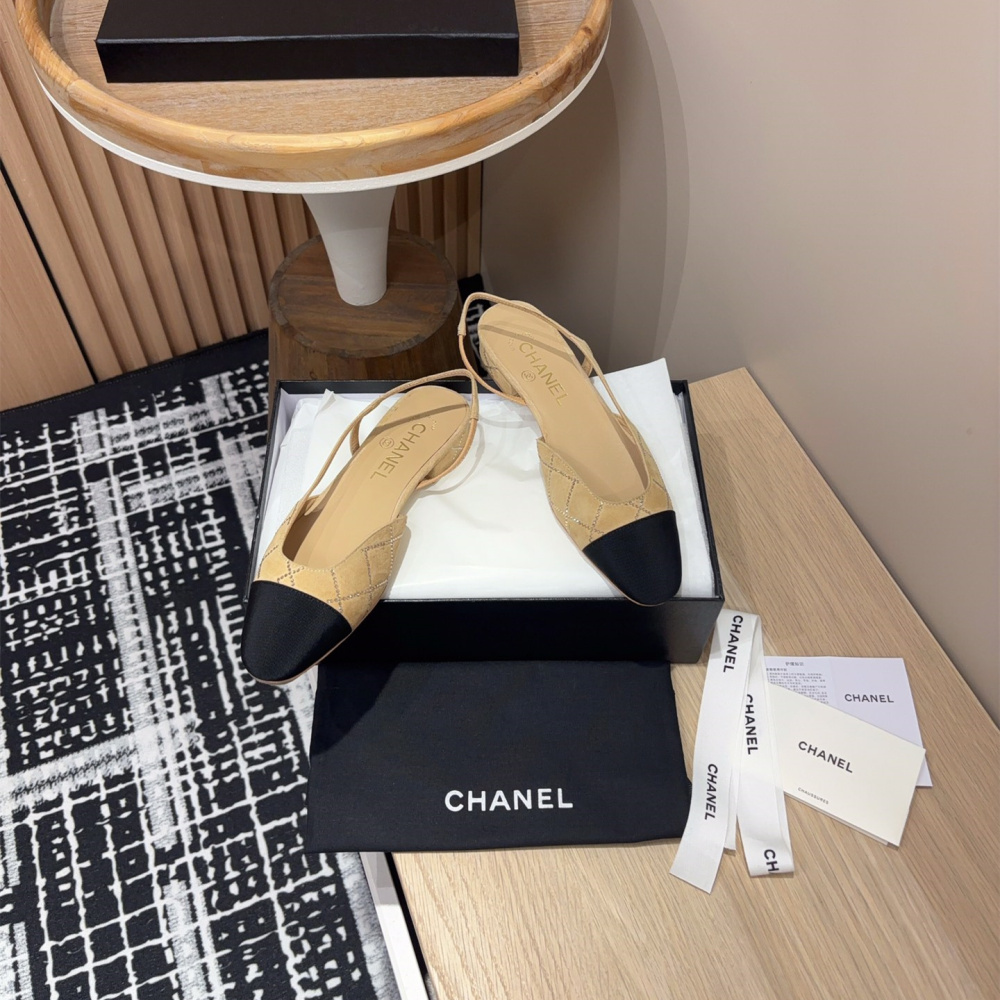 高仿Chanel*25C系列G31330小羊皮休閒平底鞋黃色2CM免檢版