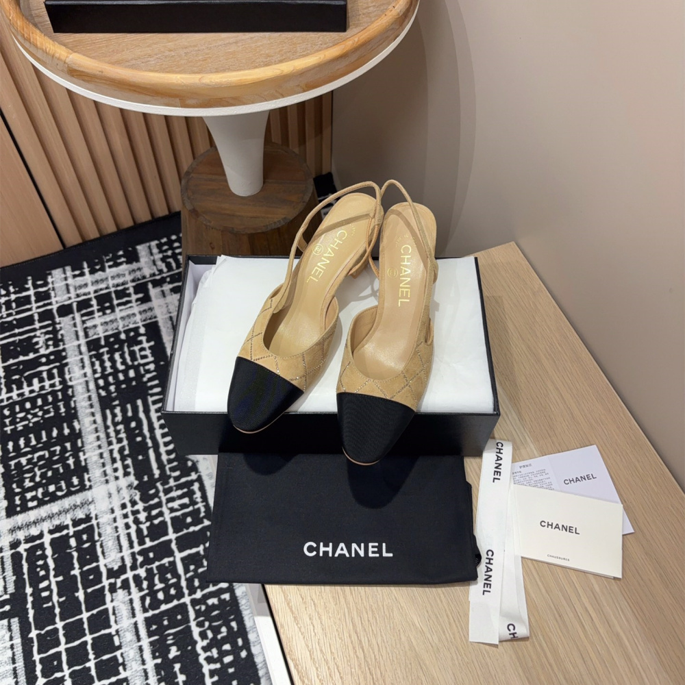 高仿Chanel*25C系列G31320小羊皮休閒單鞋黃色2CM免檢版