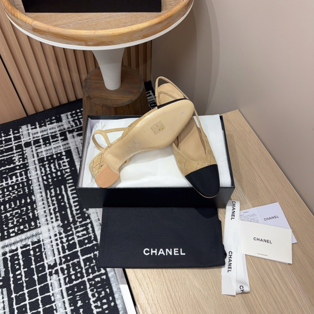 高仿Chanel*25C系列G31320小羊皮休閒單鞋黃色2CM免檢版