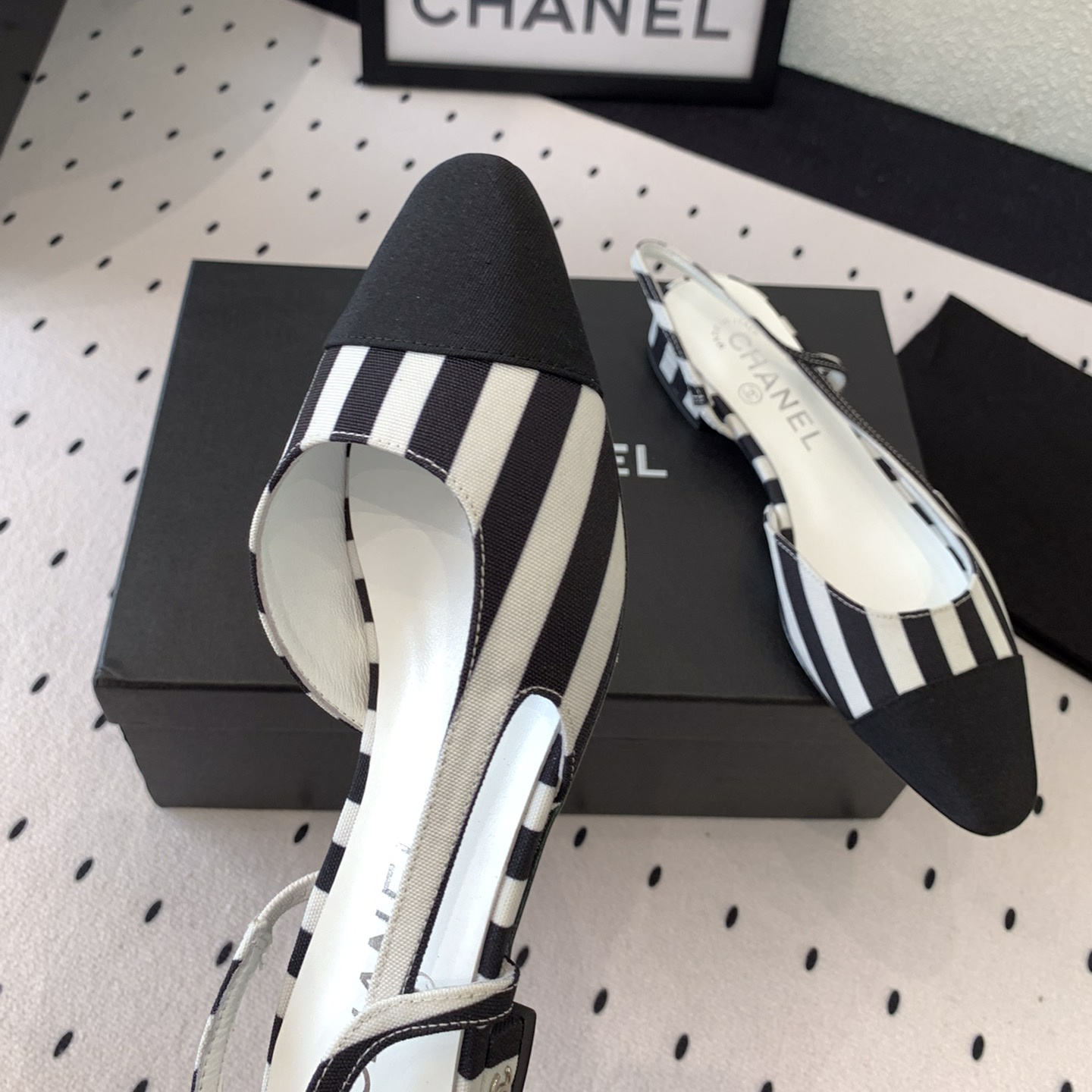 高仿Chanel*G31319B套腳露跟平底單鞋斑馬色免檢版