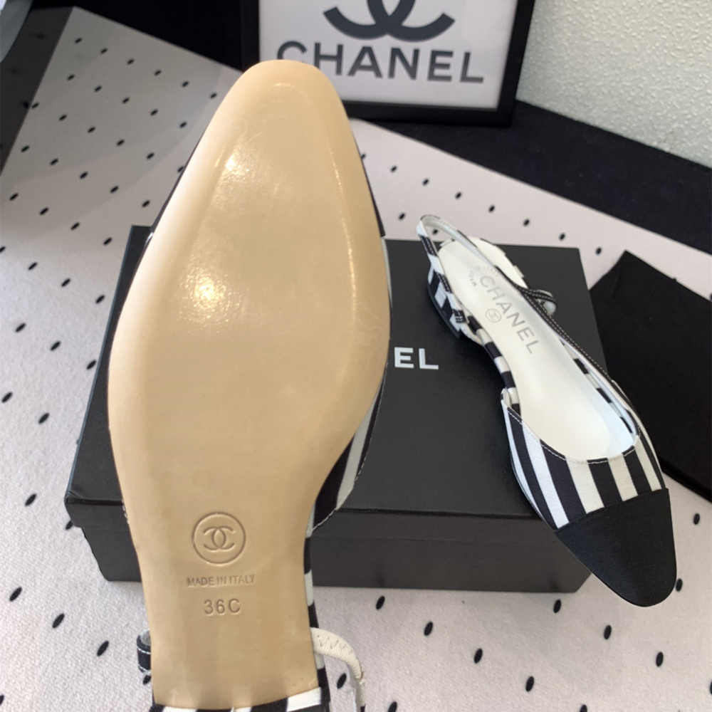 高仿Chanel*G31319B套腳露跟平底單鞋斑馬色免檢版